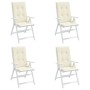 Cojín silla de jardín respaldo alto 4 uds tela crema 120x50x3cm en Decoración | Comprar online en Foru.es