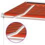 Toldo automático LED sensor de viento naranja marrón 600x300 cm en Toldos | Comprar online en Foru.es