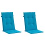 Cojín silla de jardín respaldo alto 2 uds tela azul 120x50x3 cm en Decoración | Comprar online en Foru.es