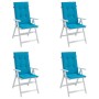 Cojín silla de jardín respaldo alto 4 uds tela azul 120x50x3 cm en Decoración | Comprar online en Foru.es