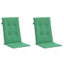 Cojín silla de jardín respaldo alto 2 uds tela verde 120x50x3cm en Decoración | Comprar online en Foru.es