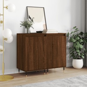 Aparadores 2 uds madera de ingeniería marrón roble 40x35x70 cm de vidaXL, Aparadores - Ref: Foro24-831051, Precio: 86,79 €, D...