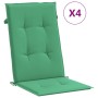 Cojín silla de jardín respaldo alto 4 uds tela verde 120x50x3cm en Decoración | Comprar online en Foru.es