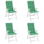 Cojín silla de jardín respaldo alto 4 uds tela verde 120x50x3cm en Decoración | Comprar online en Foru.es