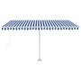 Toldo de pie manual retráctil azul y blanco 400x350 cm en Toldos | Comprar online en Foru.es