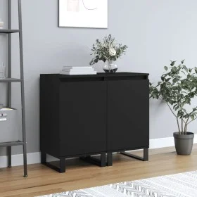 Aparadores 2 uds madera de ingeniería negro 40x35x70 cm de vidaXL, Aparadores - Ref: Foro24-831071, Precio: 74,52 €, Descuent...