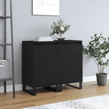 Aparadores 2 uds madera de ingeniería negro 40x35x70 cm de vidaXL, Aparadores - Ref: Foro24-831071, Precio: 75,17 €, Descuent...