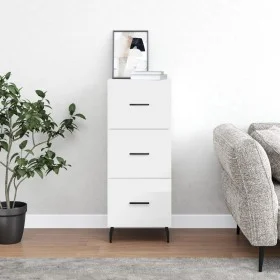 Aparador de madera contrachapada blanco brillante 34,5x34x90 cm de vidaXL, Aparadores - Ref: Foro24-828622, Precio: 78,81 €, ...