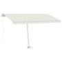 Toldo de pie manual retráctil crema 400x350 cm en Toldos | Comprar online en Foru.es