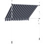 Toldo manual retráctil azul y blanco a rayas 250 cm en Toldos | Comprar online en Foru.es