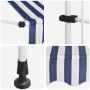 Toldo manual retráctil azul y blanco a rayas 250 cm en Toldos | Comprar online en Foru.es