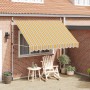 Toldo manual retráctil 300 cm amarillo y azul a rayas en Toldos | Comprar online en Foru.es