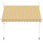Toldo manual retráctil 300 cm amarillo y azul a rayas en Toldos | Comprar online en Foru.es