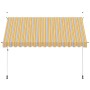 Toldo manual retráctil 350 cm amarillo y azul a rayas en Toldos | Comprar online en Foru.es