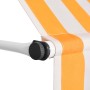 Toldo manual retráctil 150 cm naranja y blanco a rayas en Toldos | Comprar online en Foru.es