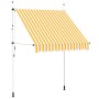Toldo manual retráctil 200 cm naranja y blanco a rayas en Toldos | Comprar online en Foru.es