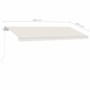 Toldo de pie manual retráctil crema 400x350 cm en Toldos | Comprar online en Foru.es