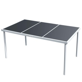 Mesa de jardín de acero negra 150x90x74 cm en Mesas de jardín | Comprar online en Foru.es