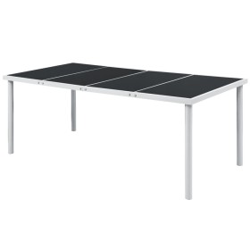 Mesa de jardín de acero negra 190x90x74 cm en Mesas de jardín | Comprar online en Foru.es