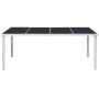 Mesa de jardín de acero negra 190x90x74 cm en Mesas de jardín | Comprar online en Foru.es