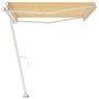 Toldo de pie manual retráctil amarillo y blanco 400x350 cm en Toldos | Comprar online en Foru.es