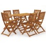 Comedor de jardín plegable 7 piezas de madera maciza de acacia en Conjuntos de jardín | Comprar online en Foru.es