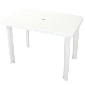 Mesa de jardín de plástico blanca 101x68x72 cm en Mesas de jardín | Comprar online en Foru.es