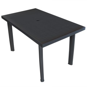 Mesa de jardín de plástico gris antracita 126x76x72 cm en Mesas de jardín | Comprar online en Foru.es