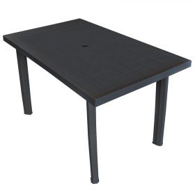 Mesa de jardín de plástico gris antracita 126x76x72 cm en Mesas de jardín | Comprar online en Foru.es
