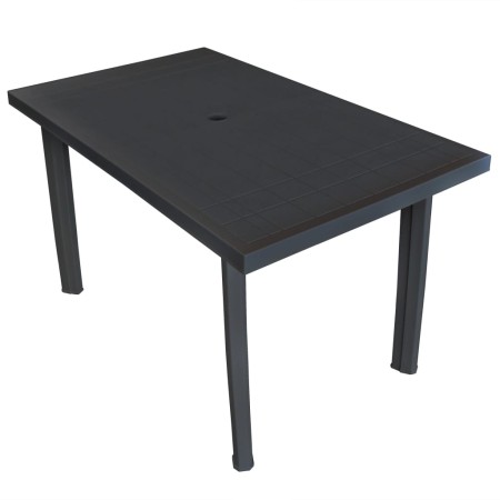 Mesa de jardín de plástico gris antracita 126x76x72 cm en Mesas de jardín | Comprar online en Foru.es