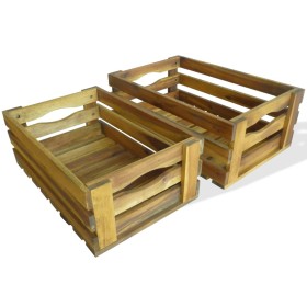 Caja de manzanas de jardín para plantar de madera de acacia en Macetas y jardineras | Comprar online en Foru.es