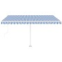 Toldo de pie automático azul y blanco 400x350 cm en Toldos | Comprar online en Foru.es