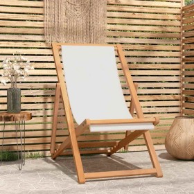Silla de jardín de teca color crema 56x105x96 cm en Sillas de jardín | Comprar online en Foru.es