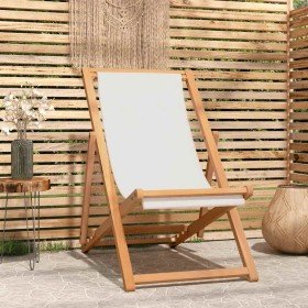Silla de jardín de teca color crema 56x105x96 cm en Sillas de jardín | Comprar online en Foru.es