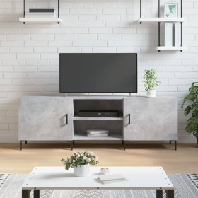 Mueble de TV madera de ingeniería gris hormigón 150x30x50 cm de vidaXL, Muebles TV - Ref: Foro24-829104, Precio: 92,25 €, Des...