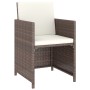 Set comedor de jardín 6 piezas y cojines ratán sintético marrón en Conjuntos de jardín | Comprar online en Foru.es