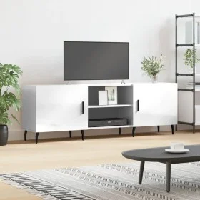 Mueble de TV madera de ingeniería blanco brillante 150x30x50 cm de vidaXL, Muebles TV - Ref: Foro24-829110, Precio: 95,74 €, ...