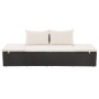 Cama de jardín 195x60 cm ratán sintético negro en Camas para exterior | Comprar online en Foru.es