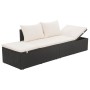 Cama de jardín 195x60 cm ratán sintético negro en Camas para exterior | Comprar online en Foru.es