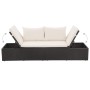 Cama de jardín 195x60 cm ratán sintético negro en Camas para exterior | Comprar online en Foru.es