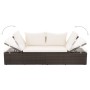 Cama de jardín 195x60 cm ratán sintético marrón en Camas para exterior | Comprar online en Foru.es
