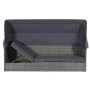 Cama de jardín con toldo 205x62 cm ratán sintético gris en Tumbonas | Comprar online en Foru.es