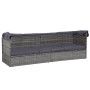 Cama de jardín con toldo 205x62 cm ratán sintético gris en Tumbonas | Comprar online en Foru.es