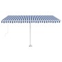 Toldo de pie retráctil manual azul y blanco 450x350 cm en Toldos | Comprar online en Foru.es
