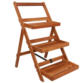 Soporte para plantas de 3 niveles madera de acacia 50x63x80 cm en Soportes para macetas | Comprar online en Foru.es
