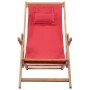 Silla de playa plegable de tela y estructura de madera roja en Sillas de jardín | Comprar online en Foru.es