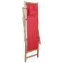 Silla de playa plegable de tela y estructura de madera roja en Sillas de jardín | Comprar online en Foru.es