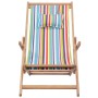 Silla de playa plegable tela y estructura de madera multicolor en Sillas de jardín | Comprar online en Foru.es