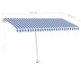 Toldo de pie retráctil manual azul y blanco 450x350 cm en Toldos | Comprar online en Foru.es
