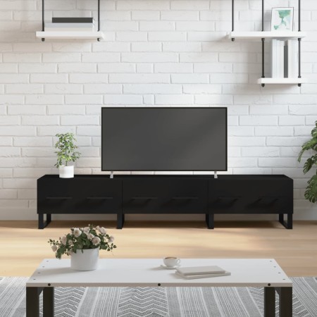 Mueble de TV madera de ingeniería negro 150x36x30 cm de vidaXL, Muebles TV - Ref: Foro24-829173, Precio: 132,51 €, Descuento: %